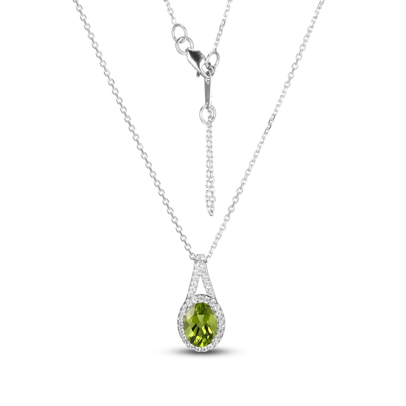 Peridot & White Lab-Created Sapphire Boxed Set Sterling Silver - Size 7