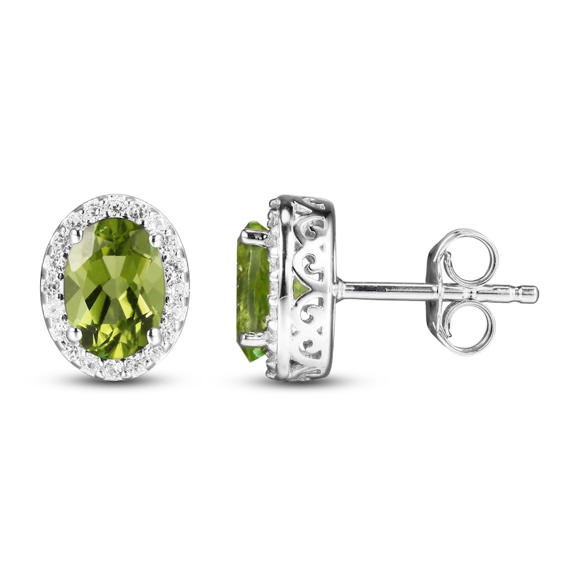 Peridot & White Lab-Created Sapphire Boxed Set Sterling Silver - Size 7