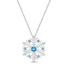 Thumbnail Image 0 of Swiss Blue Topaz & White Lab-Created Sapphire Snowflake Necklace Sterling Silver 18"