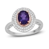 Thumbnail Image 0 of Amethyst & White Lab-Created Sapphire Ring Sterling Silver & 10K Rose Gold