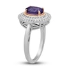 Thumbnail Image 1 of Amethyst & White Lab-Created Sapphire Ring Sterling Silver & 10K Rose Gold
