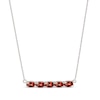 Thumbnail Image 1 of Garnet Bar Necklace Sterling Silver 18"