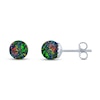 Thumbnail Image 1 of Black Lab-Created Opal Sphere Earrings Sterling Silver