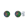 Thumbnail Image 0 of Black Lab-Created Opal Sphere Earrings Sterling Silver