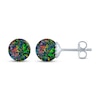 Thumbnail Image 1 of Black Lab-Created Opal Sphere Earrings Sterling Silver