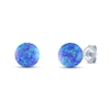 Thumbnail Image 0 of Purple Lab-Created Opal Sphere Earrings Sterling Silver