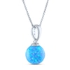 Thumbnail Image 3 of Blue Lab-Created Opal & White Lab-Created Sapphire Necklace Sterling Silver 18"