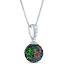Thumbnail Image 1 of Black Lab-Created Opal & White Lab-Created Sapphire Necklace Sterling Silver 18"