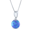 Thumbnail Image 2 of Lab-Created Opal & White Lab-Created Sapphire Necklace Sterling Silver 18"
