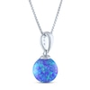 Thumbnail Image 3 of Lab-Created Opal & White Lab-Created Sapphire Necklace Sterling Silver 18"