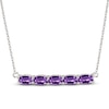 Thumbnail Image 1 of Amethyst Bar Necklace Sterling Silver 18"