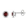 Thumbnail Image 0 of Garnet & Diamond Earrings 1/15 ct tw Round-cut Sterling Silver