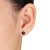 Thumbnail Image 1 of Garnet & Diamond Earrings 1/15 ct tw Round-cut Sterling Silver