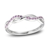 Thumbnail Image 1 of Amethyst Dainty Criss Cross Ring Sterling Silver