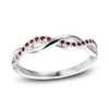 Thumbnail Image 1 of Garnet Dainty Criss Cross Ring Sterling Silver