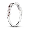 Thumbnail Image 2 of Garnet Dainty Criss Cross Ring Sterling Silver