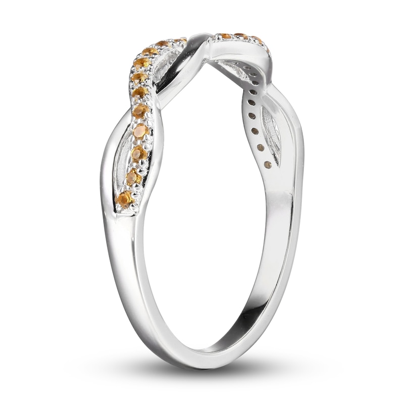 Main Image 2 of Citrine Dainty Criss Cross Ring Sterling Silver