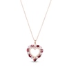 Thumbnail Image 1 of Garnet, Light Amethyst & White Topaz Heart Necklace 10K Rose Gold 18"