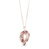 Thumbnail Image 2 of Garnet, Light Amethyst & White Topaz Heart Necklace 10K Rose Gold 18"