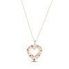 Thumbnail Image 3 of Garnet, Light Amethyst & White Topaz Heart Necklace 10K Rose Gold 18"