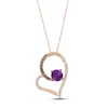 Thumbnail Image 1 of Le Vian Amethyst Heart Necklace 1/2 ct tw Diamonds 14K Strawberry Gold 18"