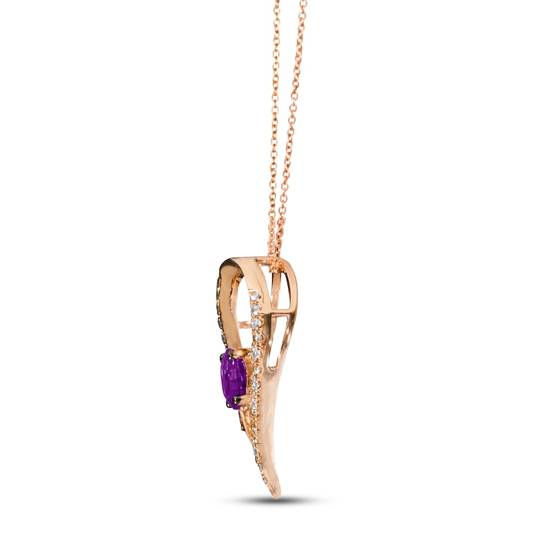 Main Image 2 of Le Vian Amethyst Heart Necklace 1/2 ct tw Diamonds 14K Strawberry Gold 18"