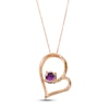 Thumbnail Image 3 of Le Vian Amethyst Heart Necklace 1/2 ct tw Diamonds 14K Strawberry Gold 18"