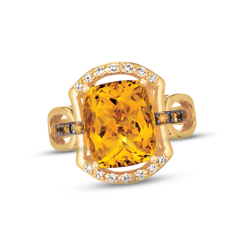 Le Vian Citrine Ring 1/5 ct tw Diamonds 14K Honey Gold