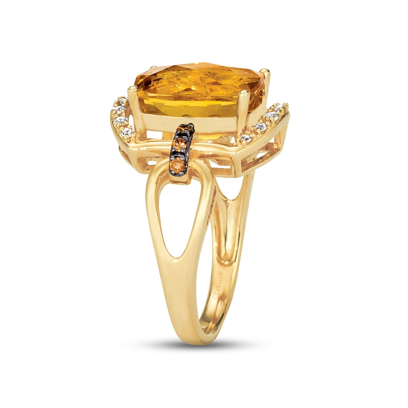 Le Vian Citrine Ring 1/5 ct tw Diamonds 14K Honey Gold