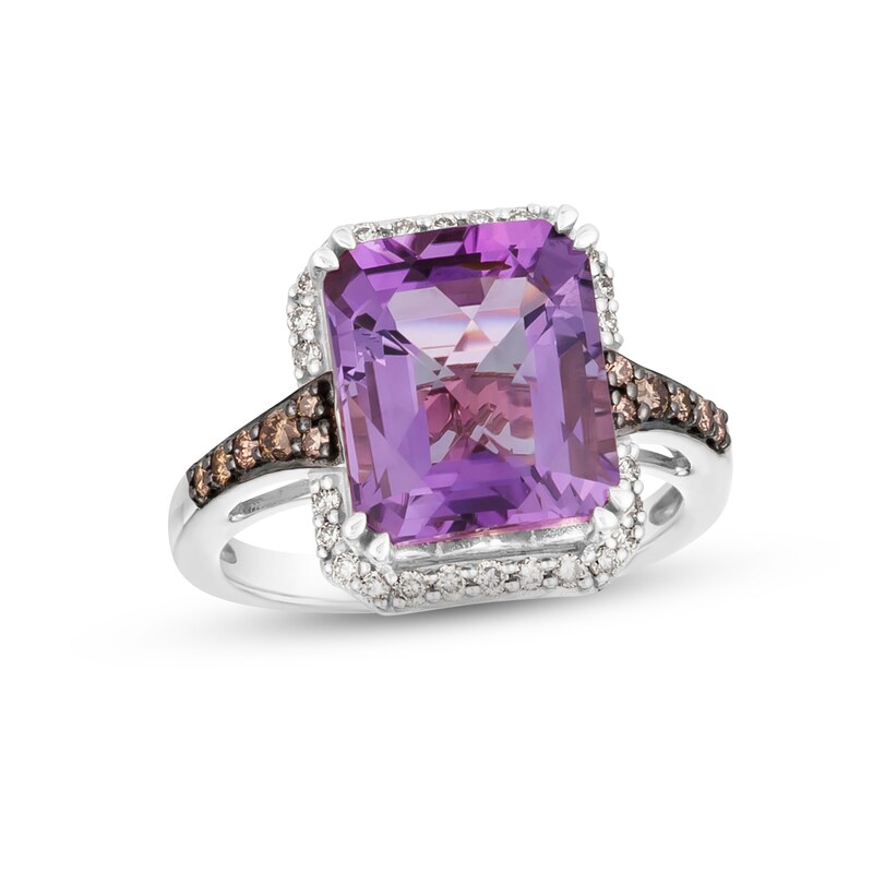 Main Image 1 of Le Vian Amethyst Ring 1/3 ct tw Diamonds 14K Vanilla Gold