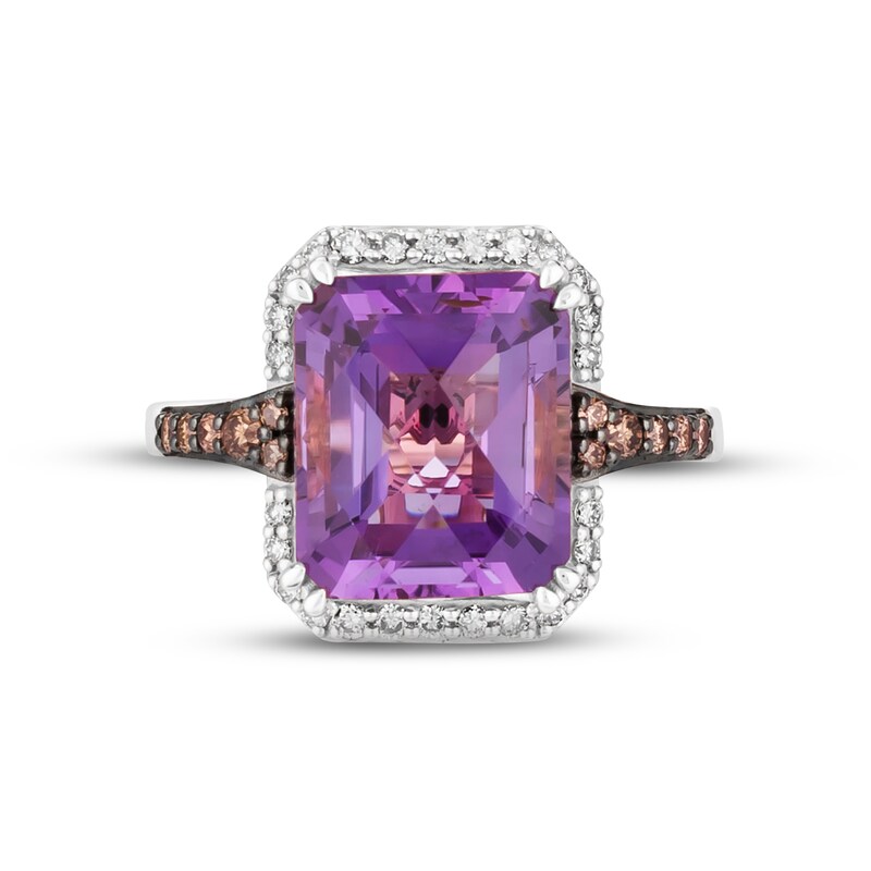 Main Image 4 of Le Vian Amethyst Ring 1/3 ct tw Diamonds 14K Vanilla Gold