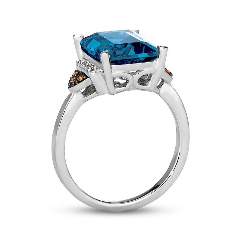 Le Vian Blue Topaz Ring with Diamonds 14K Vanilla Gold