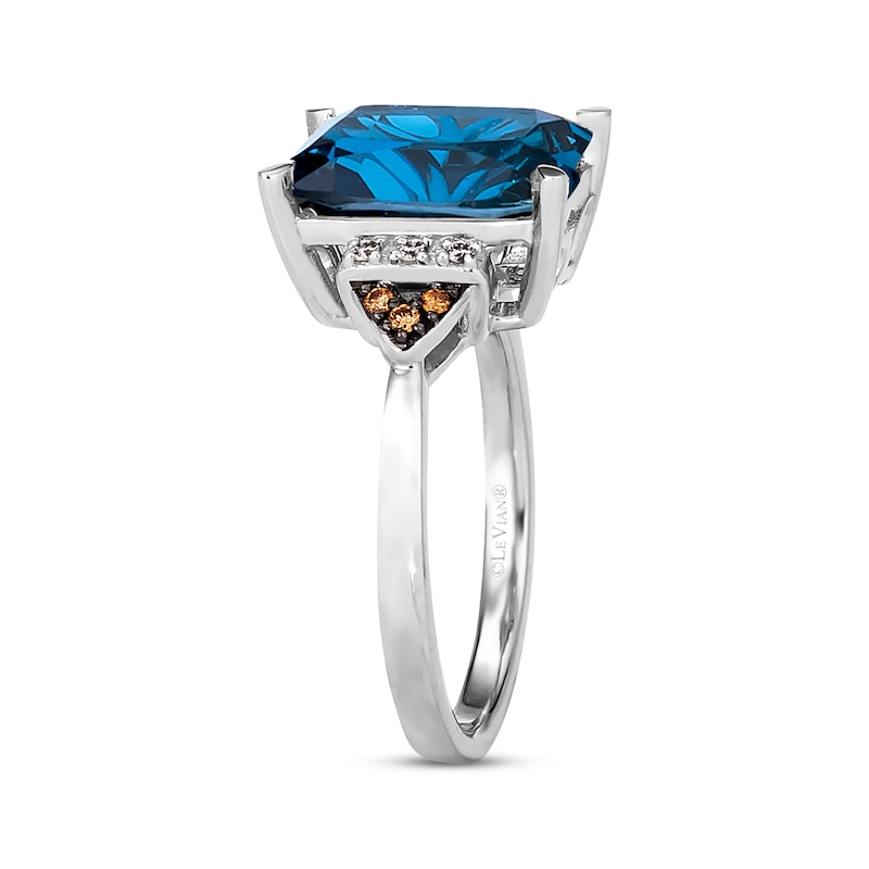 Le Vian Blue Topaz Ring with Diamonds 14K Vanilla Gold