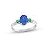 Thumbnail Image 0 of Black Lab-Created Opal, Lab-Created Emerald & White Lab-Created Sapphire Ring Sterling Silver