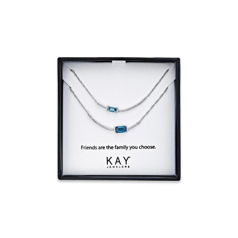 Swiss & London Blue Topaz Necklace Boxed Set Sterling Silver
