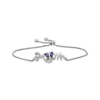 Thumbnail Image 0 of Amethyst, Peridot & White Lab-Created Sapphire "Mom" Bolo Bracelet Sterling Silver 9.5"