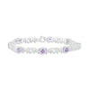Thumbnail Image 0 of Amethyst & White Lab-Created Sapphire "Mom" Heart Bracelet Sterling Silver 7.25"