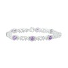 Thumbnail Image 0 of Amethyst & White Lab-Created Sapphire "Mom" Heart Bracelet Sterling Silver 7.25"