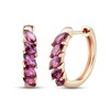 Rhodolite Garnet Hoop Earrings 10K Rose Gold