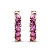 Rhodolite Garnet Hoop Earrings 10K Rose Gold