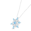 Thumbnail Image 1 of Swiss Blue Topaz & White Lab-Created Sapphire Snowflake Necklace Sterling Silver 18"