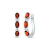 Thumbnail Image 0 of Garnet & White Lab-Created Sapphire Hoop Earrings Sterling Silver