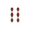 Garnet & White Lab-Created Sapphire Hoop Earrings Sterling Silver