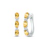 Thumbnail Image 0 of Citrine & White Lab-Created Sapphire Hoop Earrings Sterling Silver