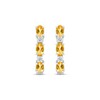 Citrine & White Lab-Created Sapphire Hoop Earrings Sterling Silver