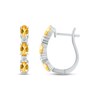 Thumbnail Image 2 of Citrine & White Lab-Created Sapphire Hoop Earrings Sterling Silver