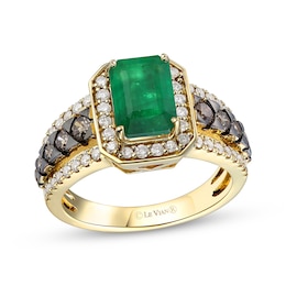 Le Vian Creme Brulee Emerald Ring 1 ct tw Diamonds 14K Honey Gold