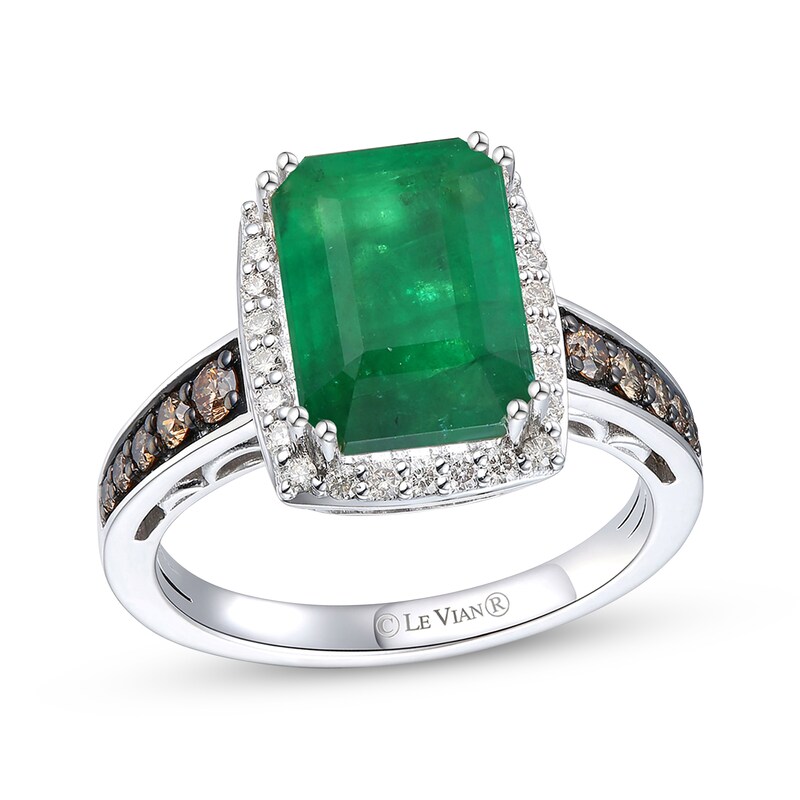 Main Image 1 of Le Vian Creme Brulee Emerald Ring 3/8 ct tw Diamonds 14K Vanilla Gold