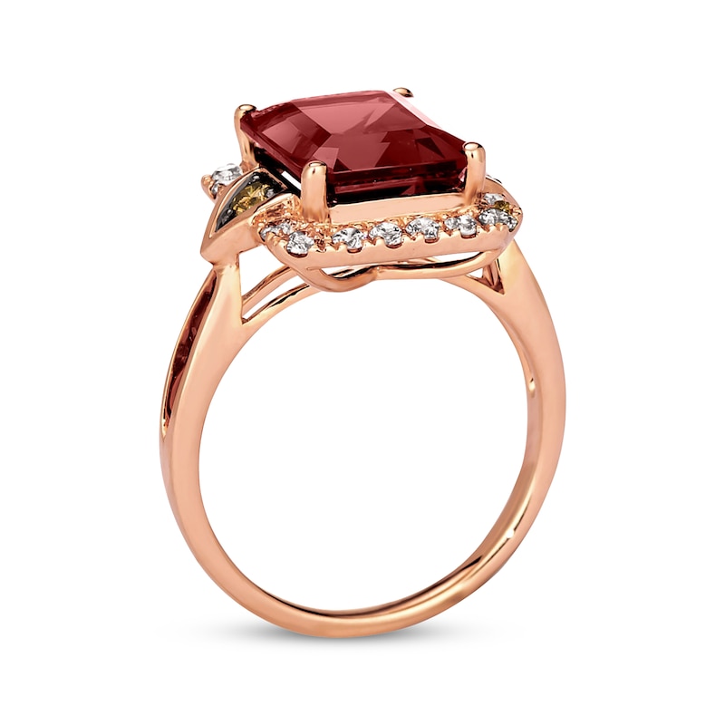 Main Image 2 of Le Vian Creme Brulee Garnet Ring 1/2 ct tw Diamonds 14K Strawberry Gold