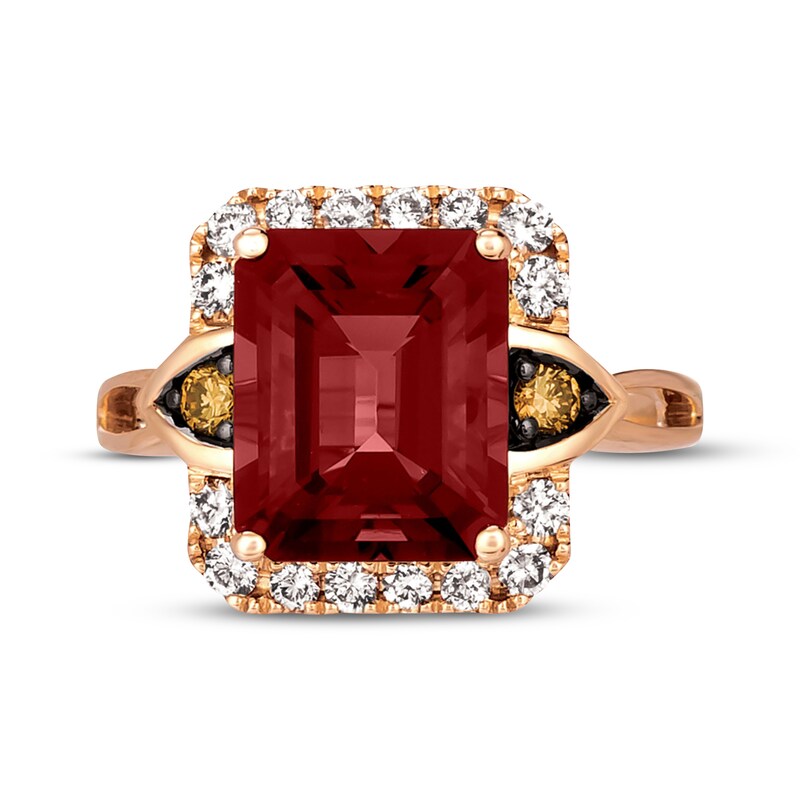 Le Vian Creme Brulee Garnet Ring 1/2 ct tw Diamonds 14K Strawberry Gold